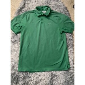Nike Golf Dri-Fit Polo Shirt Men's Large Green Short Sleeve Athletic Casual